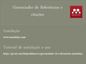 Gerenciador de Referncias e citaes Instalao www mendeley