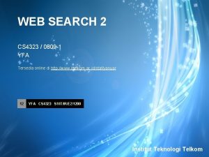 WEB SEARCH 2 CS 4323 0809 1 YFA