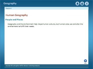 Geography Chapter 4 Human Geography People and Places