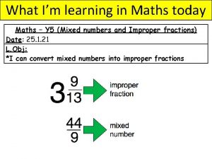 What Im learning in Maths today Maths Y