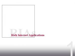 RIAs Rich Internet Applications LO 18 Web 2