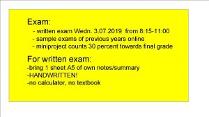 Exam written exam Wedn 3 07 2019 from