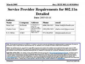 March 2005 doc IEEE 802 11 050109 r