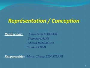 Reprsentation Conception Ralis par Alaya Fethi ELKHIARI Thameur