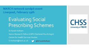 MARCH network sandpit event Liverpool February 19 th