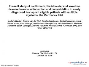 Phase II study of carfilzomib thalidomide and lowdose
