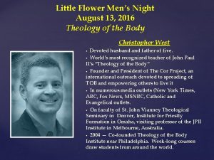 Little Flower Mens Night August 13 2016 Theology
