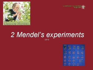 2 Mendels experiments 2015 Genetics is a biological