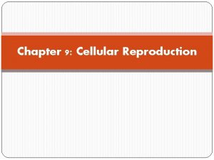 Chapter 9 Cellular Reproduction Activating Prior Knowledge 1
