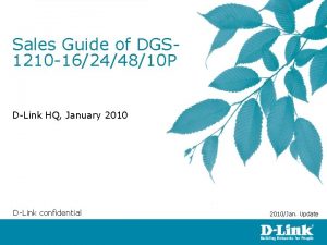 Sales Guide of DGS 1210 16244810 P DLink