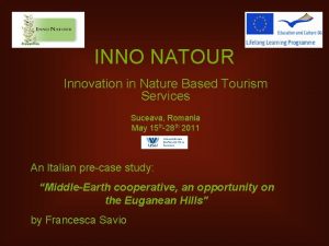 INNO NATOUR Innovation in Nature Based Tourism Services