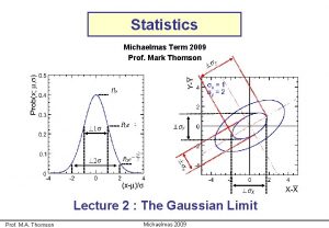 Statistics Michaelmas Term 2009 Prof Mark Thomson Lecture