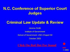 N C Conference of Superior Court Judges Criminal