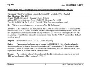 May 2001 doc IEEE P 802 15 01227