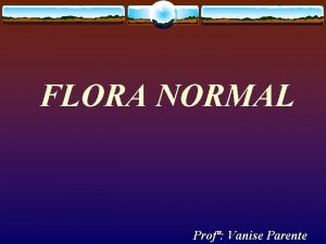 FLORA NORMAL Prof Vanise Parente MICROFLORA NORMAL 1