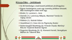 Kzgyls Jellsek Az IB felelsge a berkezett jellsek