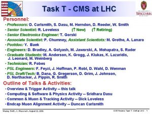 Task T CMS at LHC Personnel Professors D