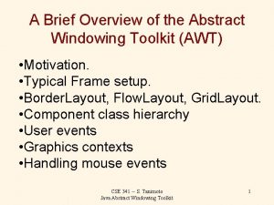 A Brief Overview of the Abstract Windowing Toolkit