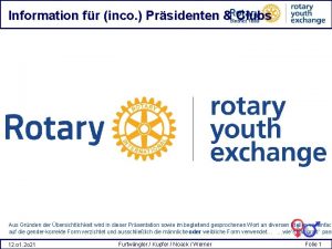 Information fr inco Prsidenten Clubs Aus Grnden der