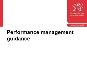 Performance management guidance Performance management Part D appraisees