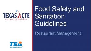 Food Safety and Sanitation Guidelines Restaurant Management Copyright