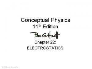 Conceptual Physics 11 th Edition Chapter 22 ELECTROSTATICS