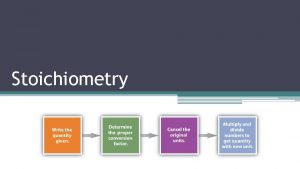 Stoichiometry Stoichiometry The study of quantitative relationships between
