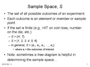 Sample Space S The set of all possible