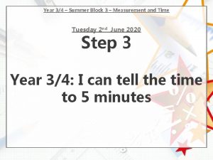 Year 34 Summer Block 3 Measurement and Time