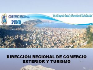 DIRECCIN REGIONAL DE COMERCIO EXTERIOR Y TURISMO COACHING
