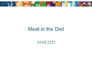 Meat in the Diet ANSI 2253 Determine Calorie