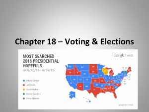 Chapter 18 Voting Elections LESSON 1 Expanding Voting