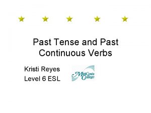 Past Tense and Past Continuous Verbs Kristi Reyes