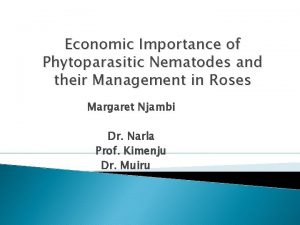 Economic Importance of Phytoparasitic Nematodes and their Management