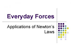 Everyday Forces Applications of Newtons Laws Normal force