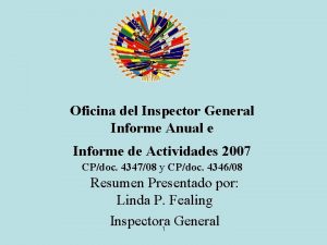 Oficina del Inspector General Informe Anual e Informe