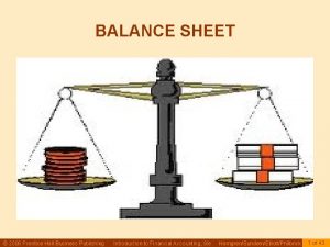 BALANCE SHEET 2006 Prentice Hall Business Publishing Introduction