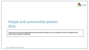 People and communities posters ELGs These posters can