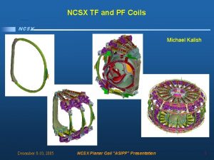 NCSX TF and PF Coils NCSX Michael Kalish