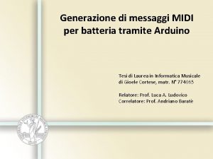 Generazione di messaggi MIDI per batteria tramite Arduino