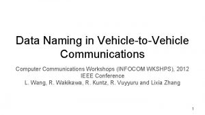 Data Naming in VehicletoVehicle Communications Computer Communications Workshops