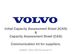 Initial Capacity Assessment Sheet ICAS Capacity Assessment Sheet