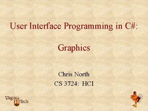 User Interface Programming in C Graphics Chris North