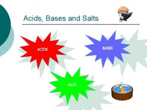 Acids Bases and Salts BASES ACIDS SALTS Acids