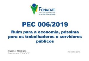 PEC 0062019 Ruim para a economia pssima para