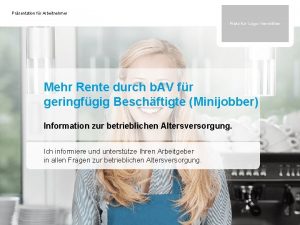 Prsentation fr Arbeitnehmer Platz fr Logo Vermittler Mehr