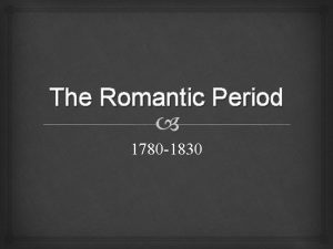 The Romantic Period 1780 1830 Wanderer uber dem