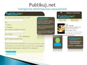 Publikuj net inteligentne dziennikarstwo obywatelskie Plan prezentacji 1