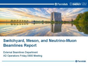 Switchyard Meson and NeutrinoMuon Beamlines Report External Beamlines