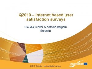 Q 2010 Internet based user satisfaction surveys Claudia